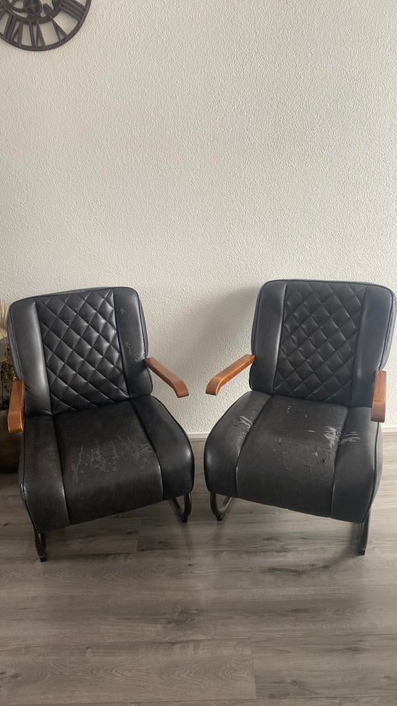 2 fauteuils, Ophalen, Kunststof, Gebruikt, 75 tot 100 cm