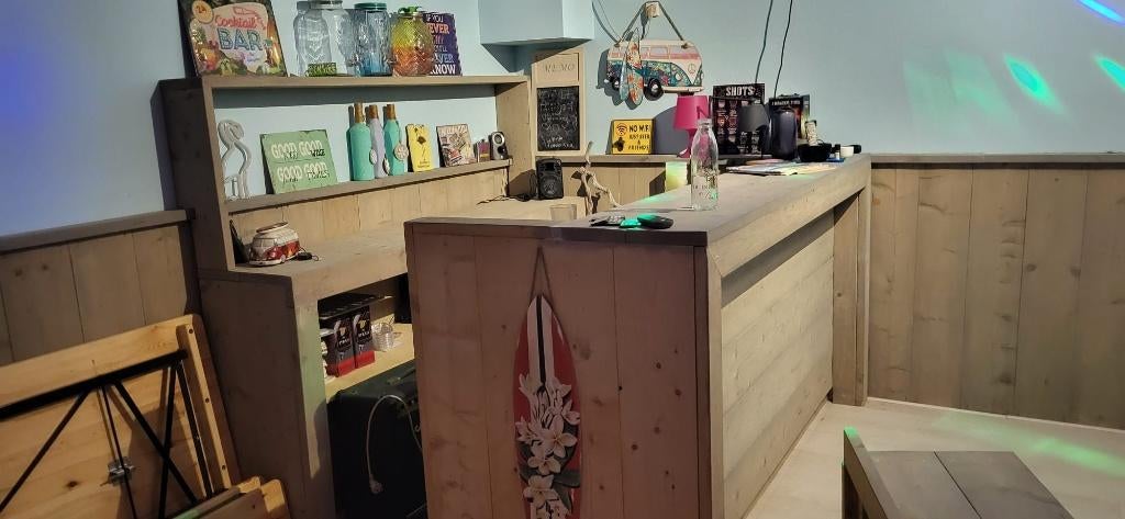 Houten bar / thuisbar te koop, Huis en Inrichting, Barren, Ophalen, Gebruikt
