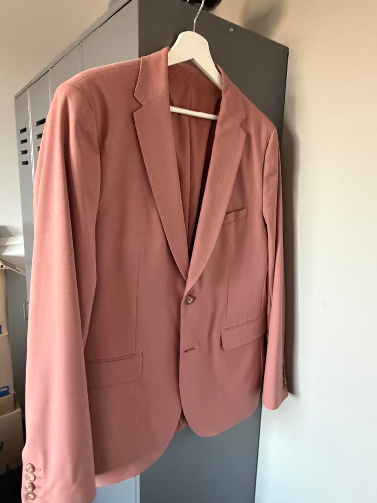Heren pak oud roze, Verzenden, Zo goed als nieuw, Maat 48/50 (M), Roze