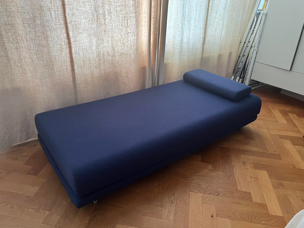 Softline Shine daybed/slaapbank Deens design met Kvadrat wol, Ophalen, 90 cm, Blauw, Tweepersoons