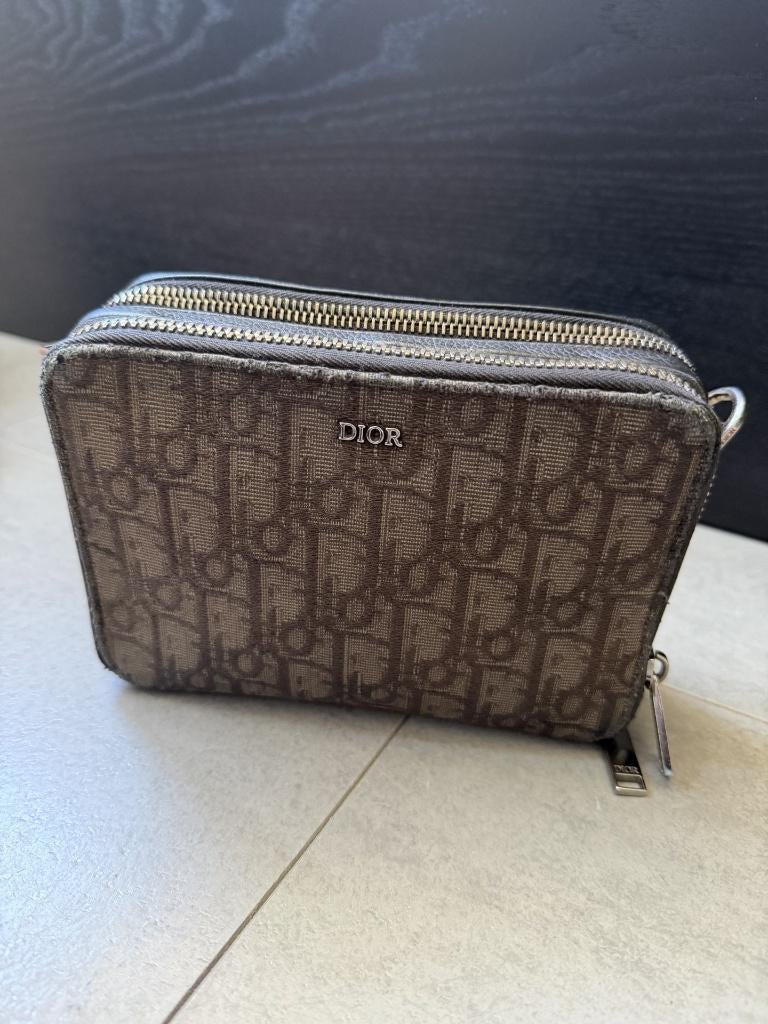 Zwarte Dior Oblique-jacquard crossbody origineel, Overige merken, Gebruikt, Zwart, Ophalen of Verzenden