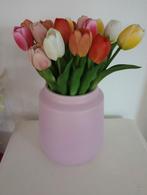 Mooie roze aardewerk (tulpen) vaas, Gebruikt, Overige kleuren, Aardewerk of Porselein, Ophalen of Verzenden