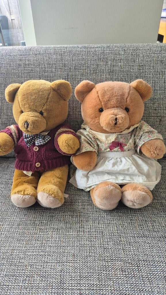 Vintage Beren Bob & Sabine van de Bijenkorf, Verzamelen, Beren en Cherished Teddies, Ophalen of Verzenden, Gebruikt, Stoffen beer