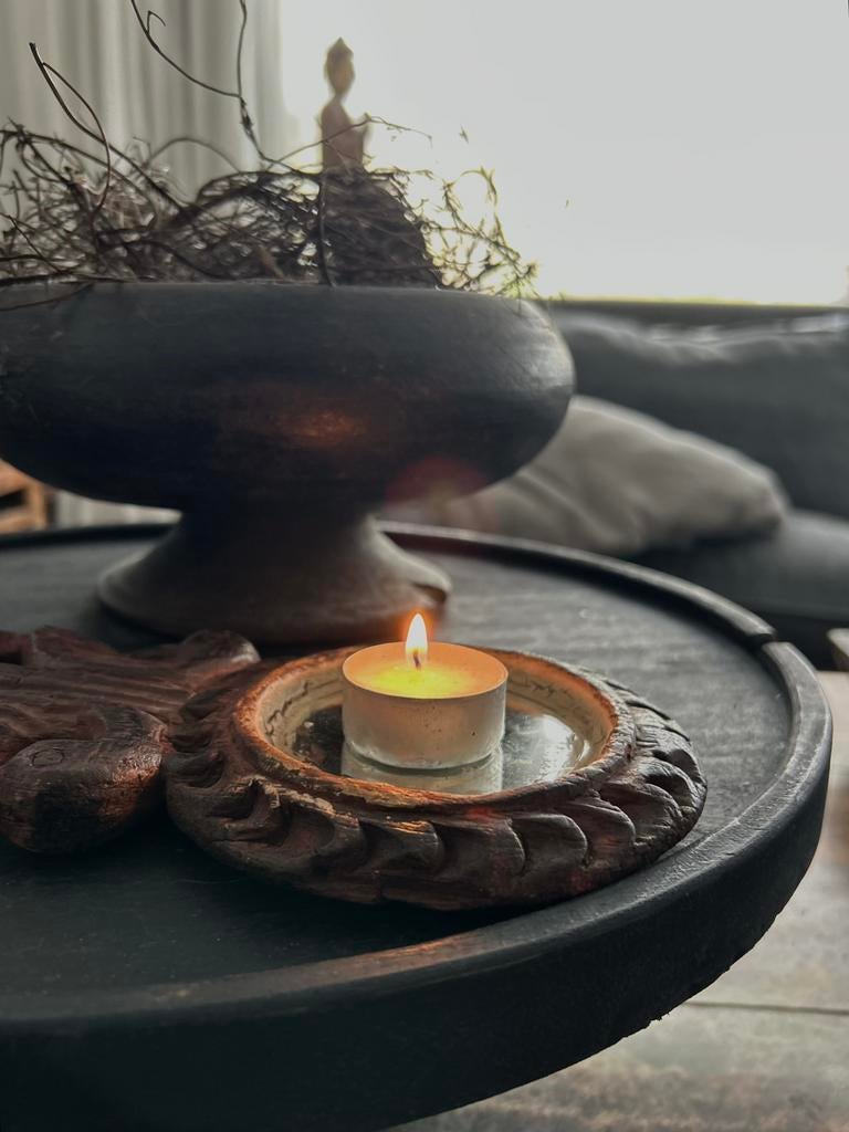 Oude handspiegel India oosters sober sleets imperfect, Antiek en Kunst, Ophalen of Verzenden