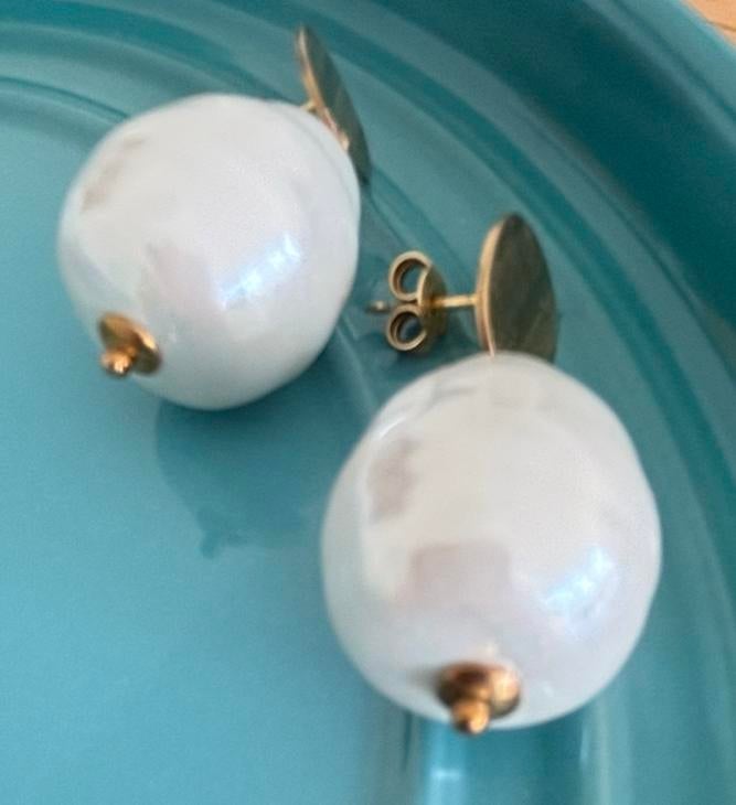 Lott oorbellen met grote parels in perfecte staat, Sieraden, Tassen en Uiterlijk, Oorbellen, Verzenden, Zo goed als nieuw, Wit