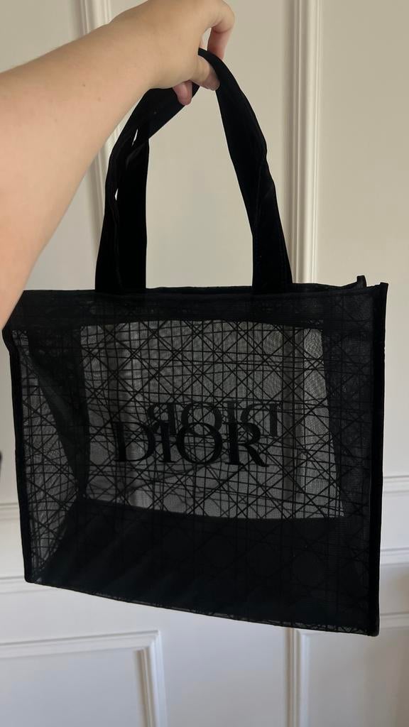 Dior tote bag velvet, Verzenden, Nieuw, Zwart, Shopper