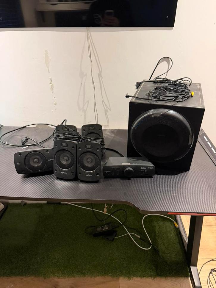 Logitech THX speaker en subwoofer set 5.1 Z906, Computers en Software, Pc speakers, Gebruikt, Audiokanaal 5.1, Ophalen