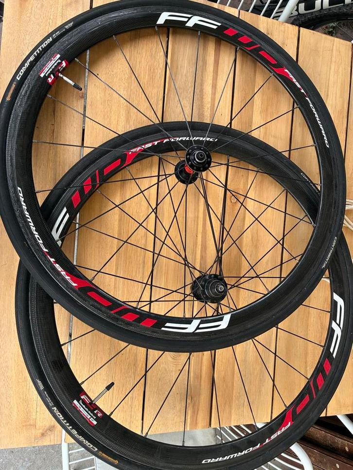 Fast Forward Carbon Wielset - Racefiets tubular Wielen, Fietsen en Brommers, Fietsonderdelen, Gebruikt, Racefiets, Wiel, Ophalen of Verzenden