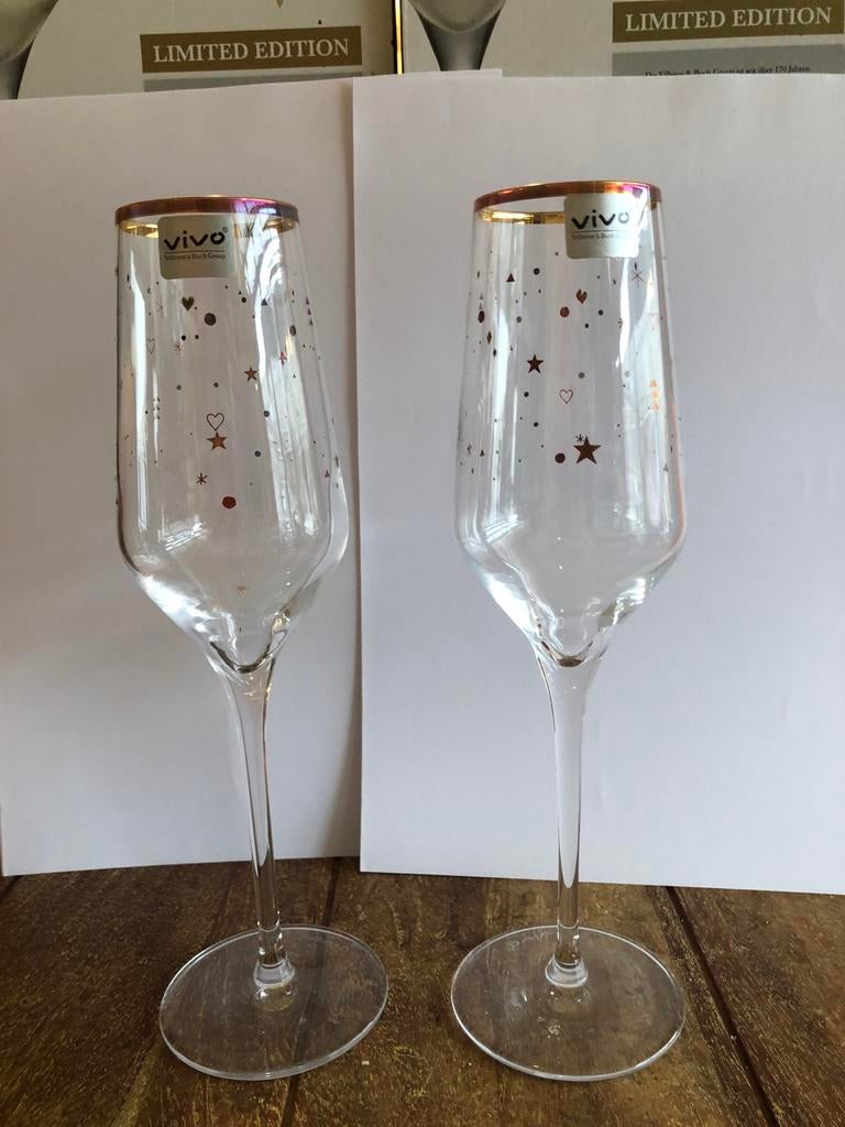 Vivo champagneglazen Limited Edition, Huis en Inrichting, Keuken | Servies, Glas of Glazen, Nieuw, Ophalen of Verzenden, Glas