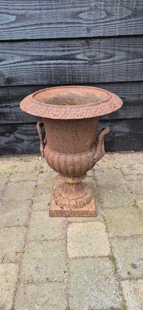 Tuin bak / vaas roestig, Tuin en Terras, Ophalen, Gebruikt, Minder dan 60 cm, Rond