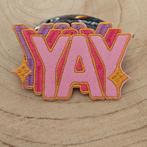 Strijk embleem applicatie patch Yay Tekst, S, Verzenden, Nieuw, S