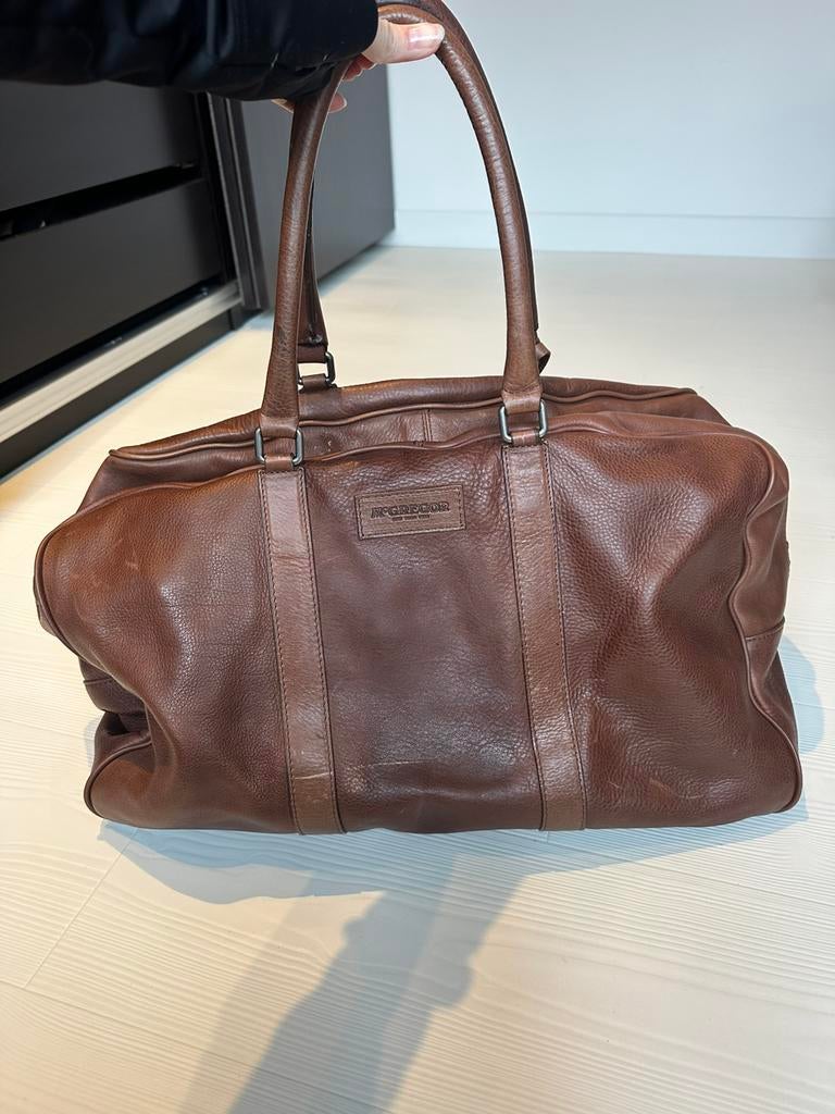 Echt lederen weekendtas Mc Gregor, bruin, 40 tot 60 cm, 20 tot 30 cm, Bruin, Minder dan 35 cm