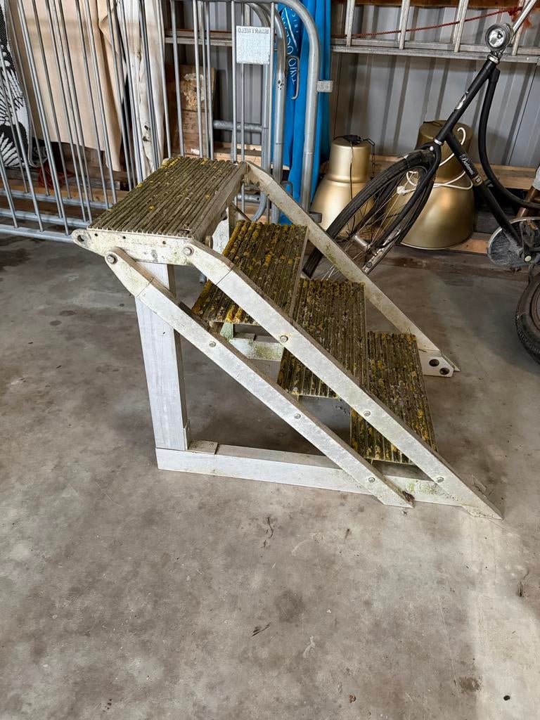 Stevige aluminium stacaravan opstap met 3 treden, Ophalen, Gebruikt