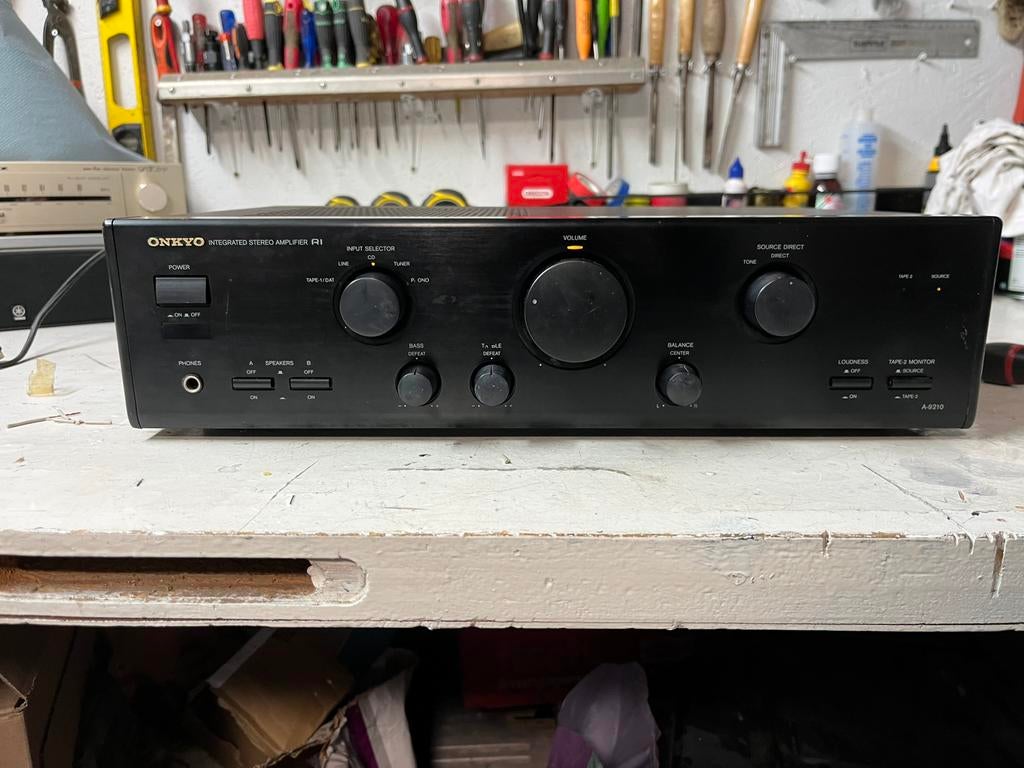 Onkyo versterker a-9210, Audio, Tv en Foto, Versterkers en Receivers, Ophalen of Verzenden, Gebruikt, 120 watt of meer, Onkyo