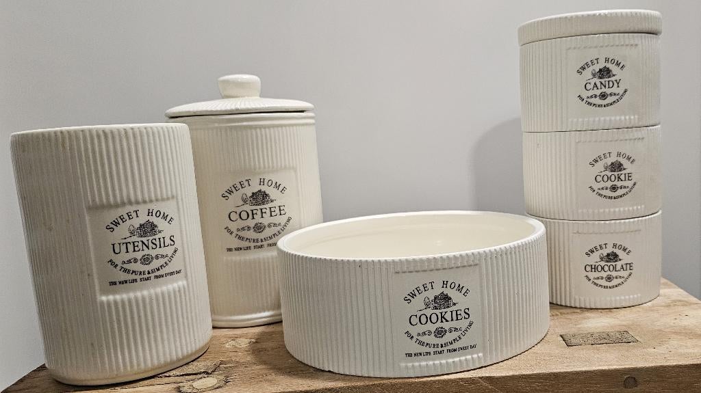 "SWEET HOME" SERVIES, Beige, Gebruikt, Ophalen of Verzenden, Voorraadpot