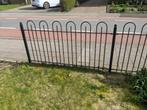 Ijzer tuinhek antraciet grijs, 2x recht, 1x hoek, 1x deur, Ophalen, Gebruikt, IJzer, Tuinhek