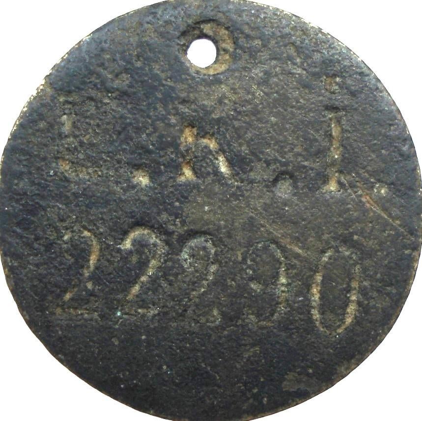 Indentificatiepenning z.j. (zeldzaam), Ophalen of Verzenden, Brons, Buitenland