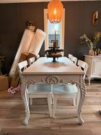 Brocante eettafel met 6 stoelen ikea, Huis en Inrichting, Tafels | Eettafels, Gebruikt, 100 tot 150 cm, Ophalen of Verzenden, Vijf personen of meer