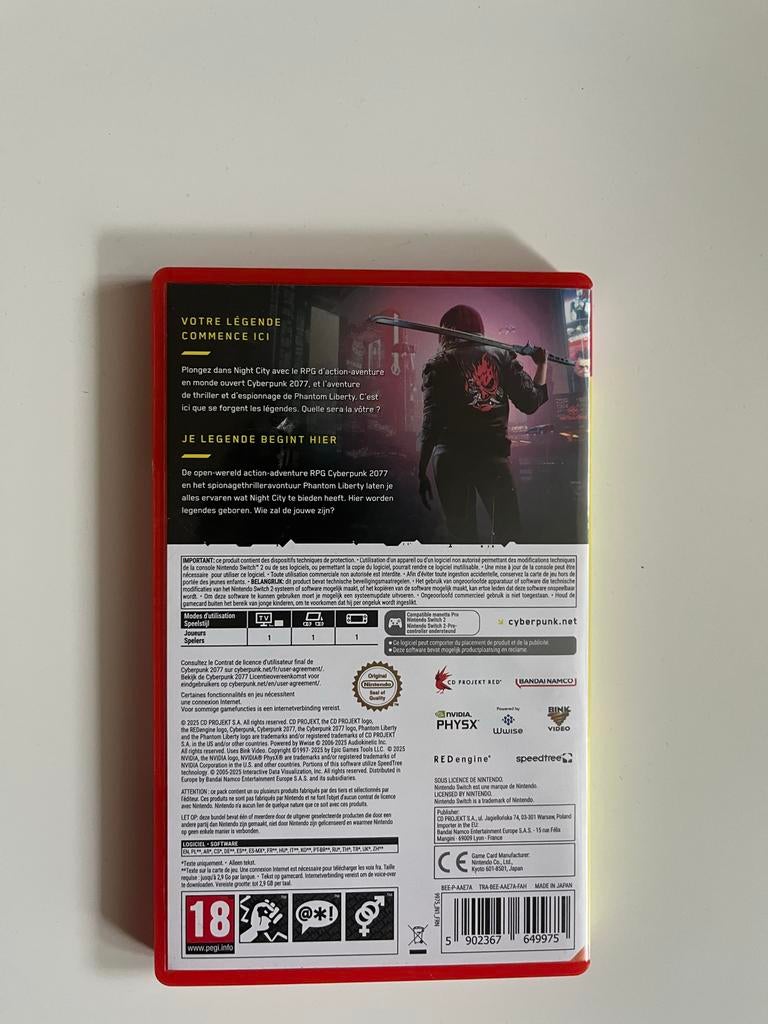 Cyberpunk 2077 Ultimate Edition Nintendo Switch, Spelcomputers en Games, Ophalen, Vanaf 18 jaar, 1 speler, Zo goed als nieuw