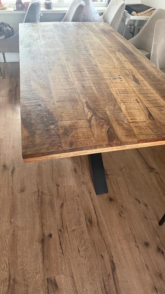 Eettafel van mangohout, Ophalen, Mangohout, 200 cm of meer, 50 tot 100 cm