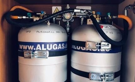 aluminium lichtgewicht gasflessen en complete inbouw!, Ophalen, Nieuw