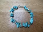 Turquoise natuursteen armband  met 925 zilver onderdelen, Sieraden, Tassen en Uiterlijk, Armbanden, Overige kleuren, Verzenden
