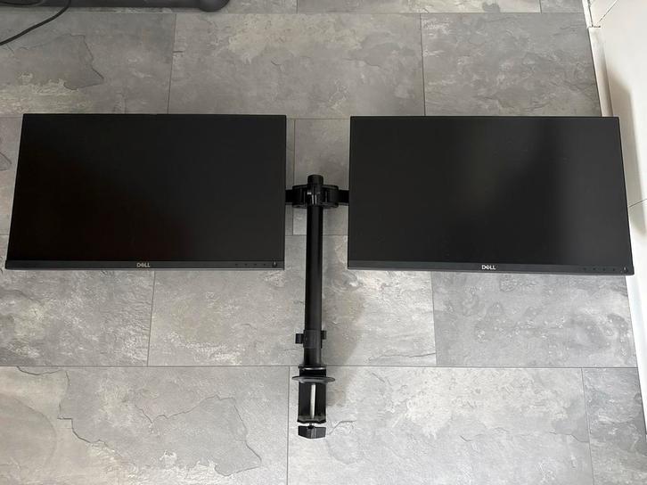 2x Dell monitor (24 inch) op desk mount, Computers en Software, Monitoren, Zo goed als nieuw, 60 Hz of minder, DVI, HDMI, In hoogte verstelbaar
