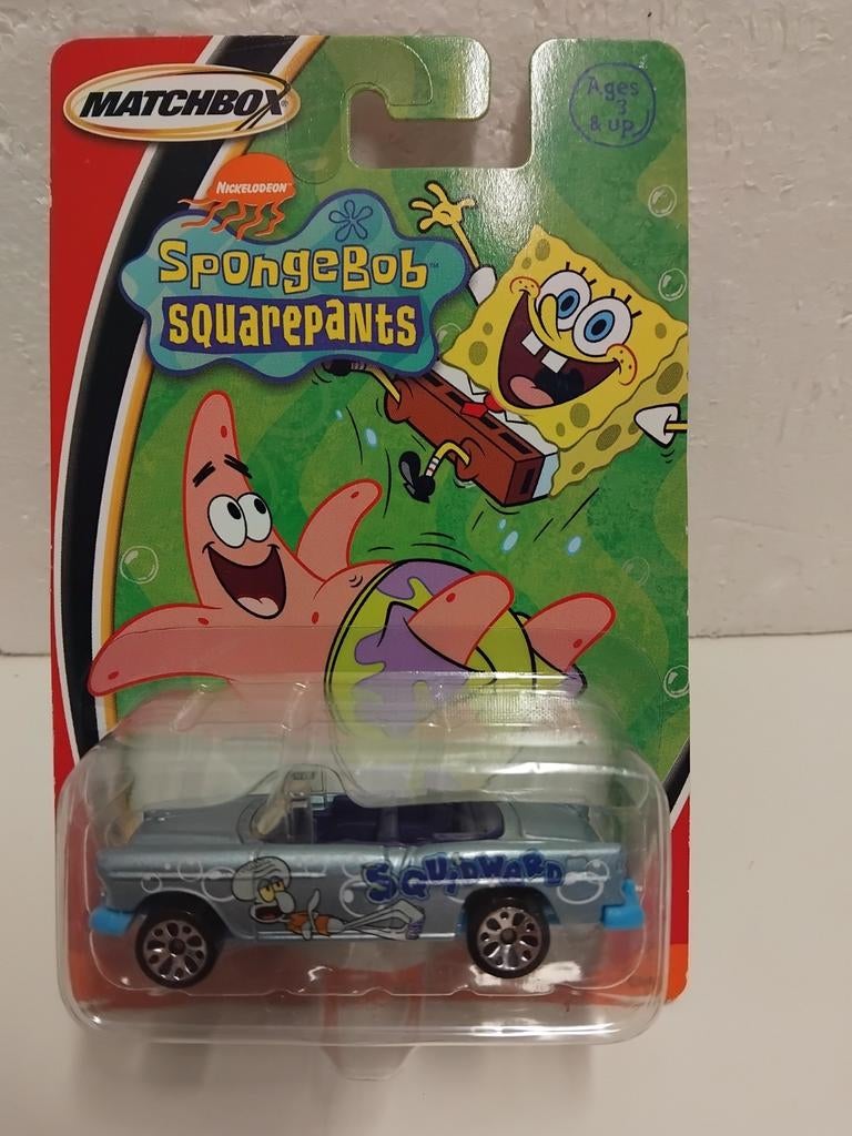 Matchbox Spongebob Squarepant Chevrolet Bel Air zilver 3INCH, Ophalen of Verzenden, Zo goed als nieuw, Auto