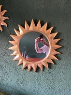 Vintage Zonnespiegel Rond - Retro Goud - Diameter 53 cm, Ophalen, Gebruikt, Rond, Minder dan 100 cm