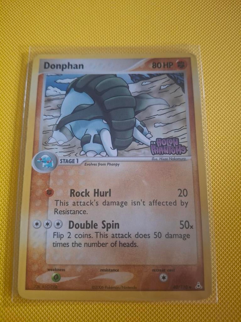 Donphan Holon Phantoms Reversed Stamped Pokémon Kaart, Ophalen of Verzenden, Gebruikt, Losse kaart, Foil