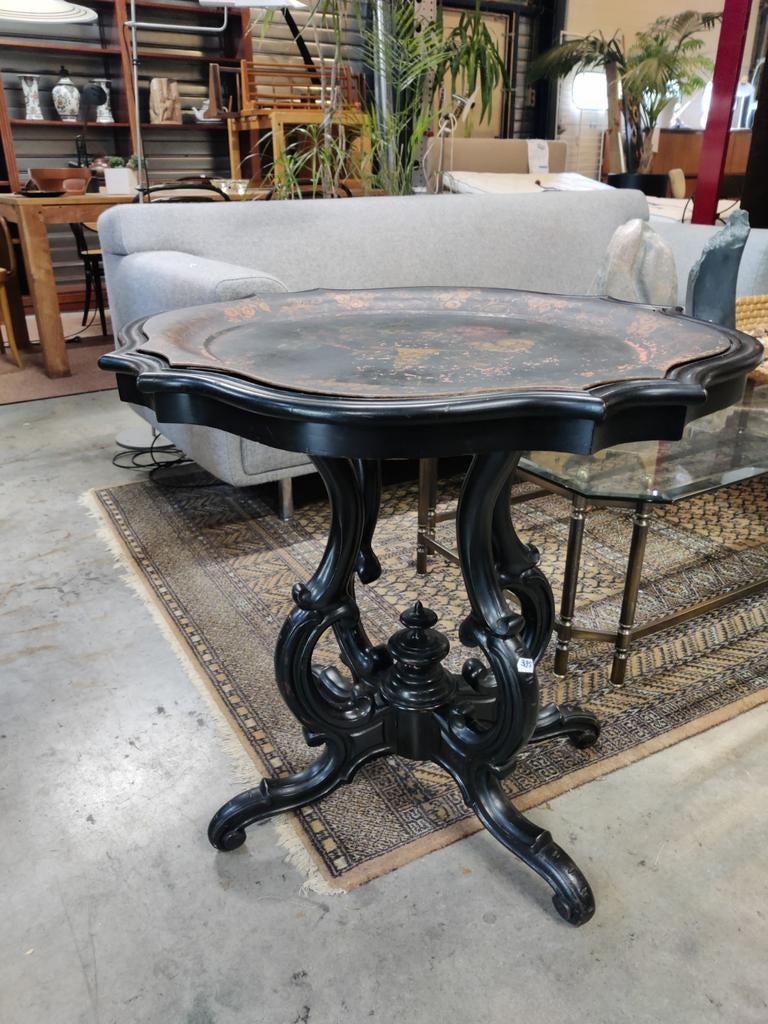 Antieke bijzettafel met beschilderd blad, Ophalen