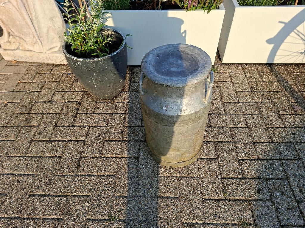 mooie grote alluminium melkbus met deksel, Ophalen of Verzenden