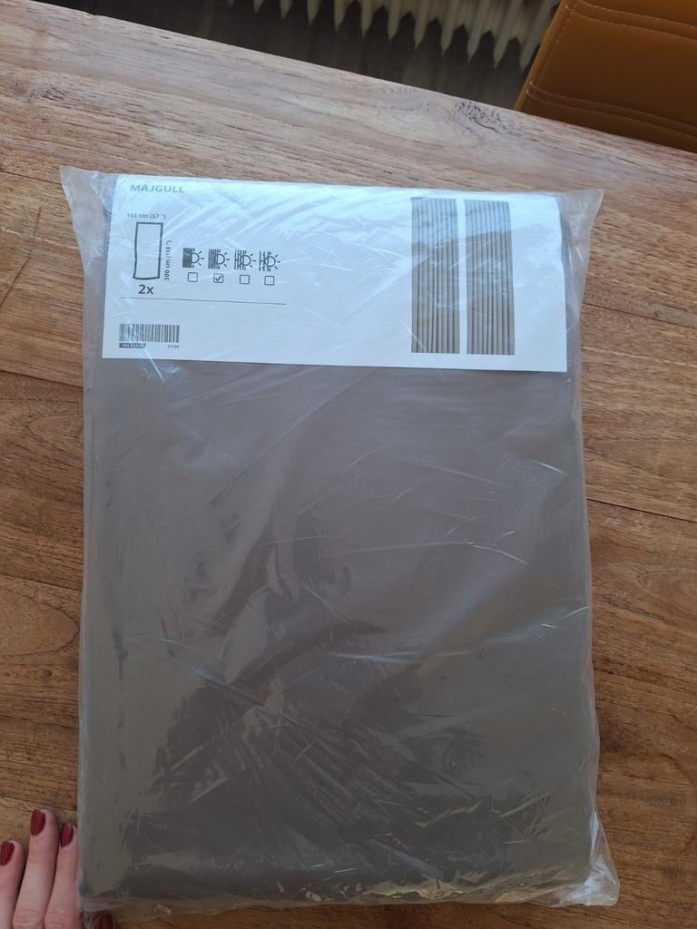 Grijze IKEA Majgull gordijnen, nieuw in verpakking, 100 tot 150 cm, 200 cm of meer, Nieuw, Ophalen of Verzenden