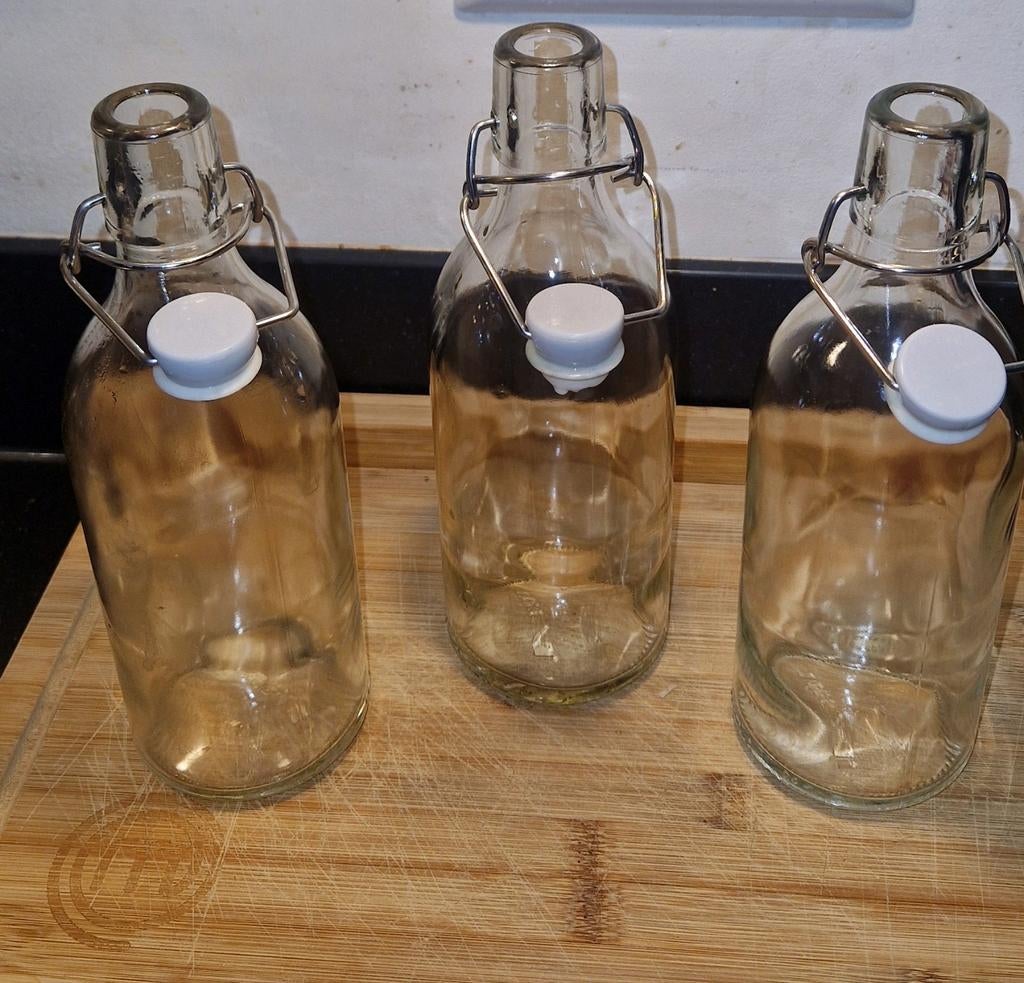 IKEA beugelflessen, 3 stuks, IKEA, Ophalen of Verzenden, Zo goed als nieuw, Glas