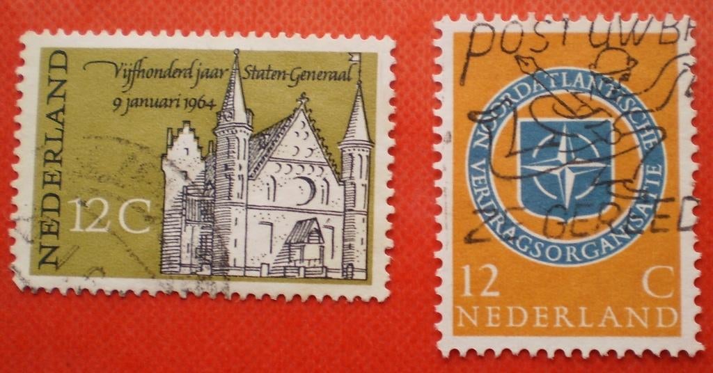 Nederland - 2x NAVO / Staten Generaal 12c, Postzegels en Munten, Postzegels | Nederland, Verzenden, Na 1940, Gestempeld