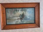 Antiek Maritiem Schilderij F. Arnold - Eikenhouten Lijst, Ophalen