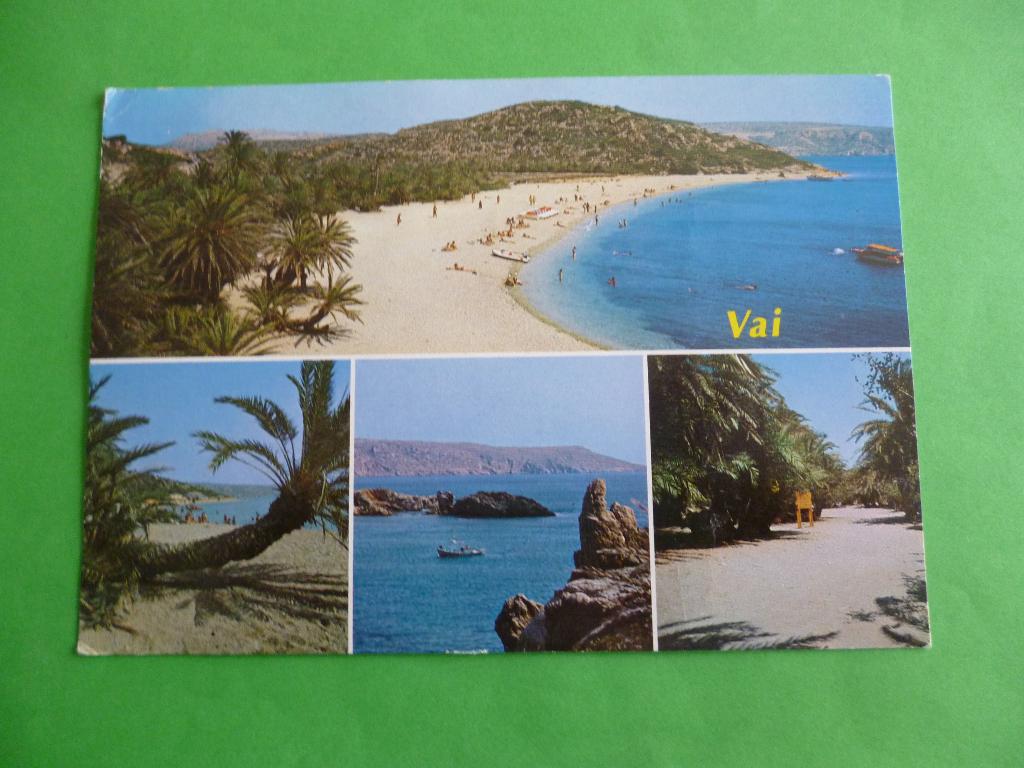 ansichtkaart Kreta Vai Griekenland, Ophalen of Verzenden, 1980 tot heden, Gelopen, Overig Europa