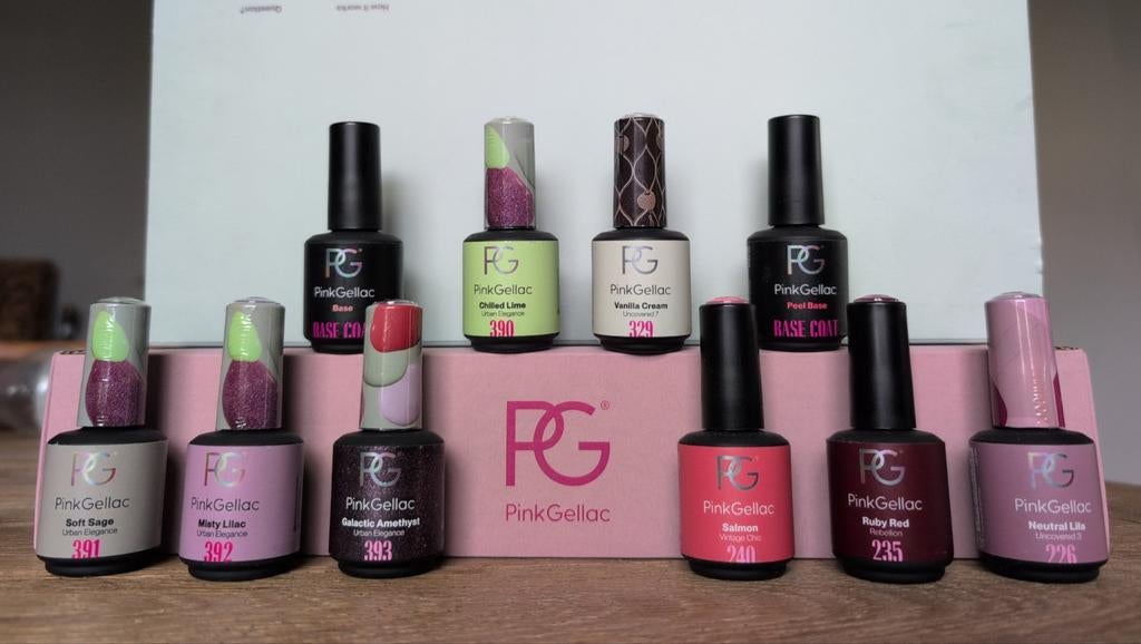 Pink Gellac Nagellak & Base Coats - Alles in één koop!, Overige kleuren, Ophalen of Verzenden, Zo goed als nieuw, Handen en Nagels