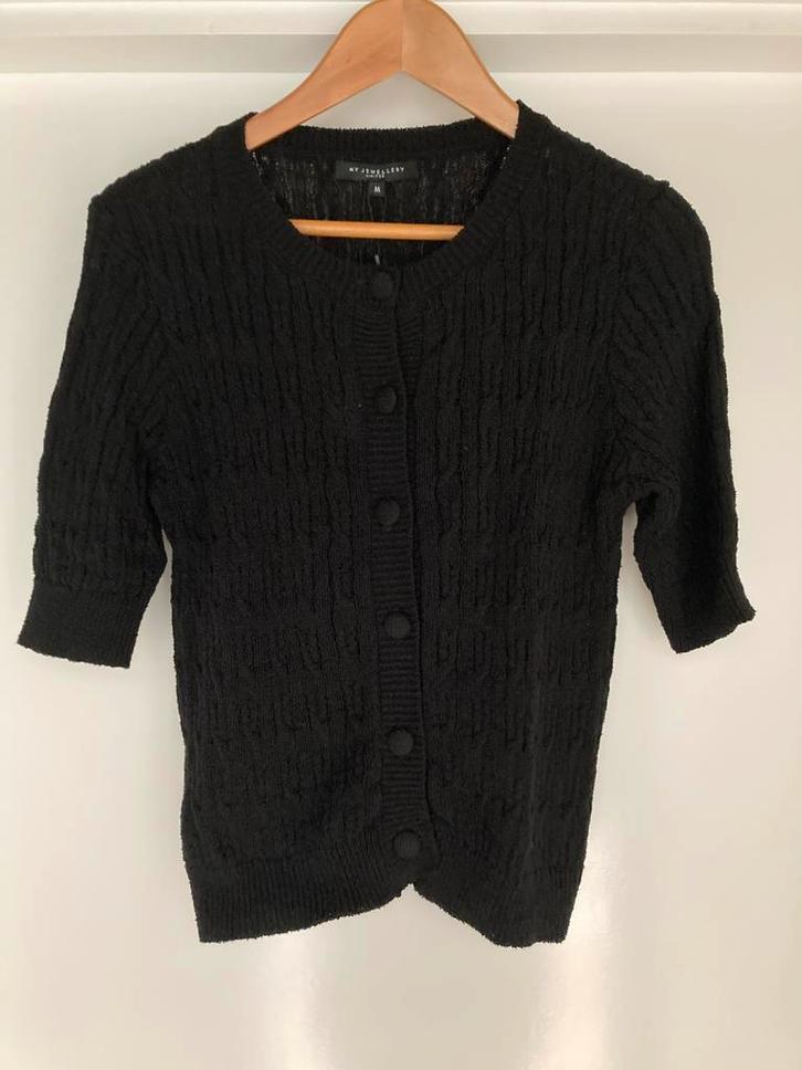 Zwart gebreid vestje met korte mouwen - My Jewellery, Kleding | Dames, Truien en Vesten, Nieuw, Maat 38/40 (M), Zwart, Ophalen of Verzenden