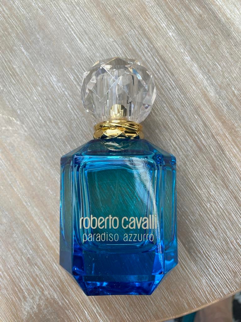 Roberto Cavalli Paradiso Azzurro Eau de Parfum, Sieraden, Tassen en Uiterlijk, Uiterlijk | Parfum, Ophalen of Verzenden, Zo goed als nieuw