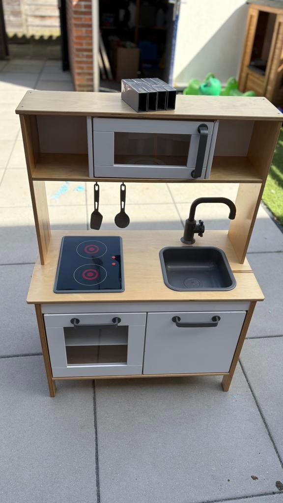 Speel keuken met kassa en toebehoren, Ophalen, Gebruikt, Hout, Speelkeuken-accessoire