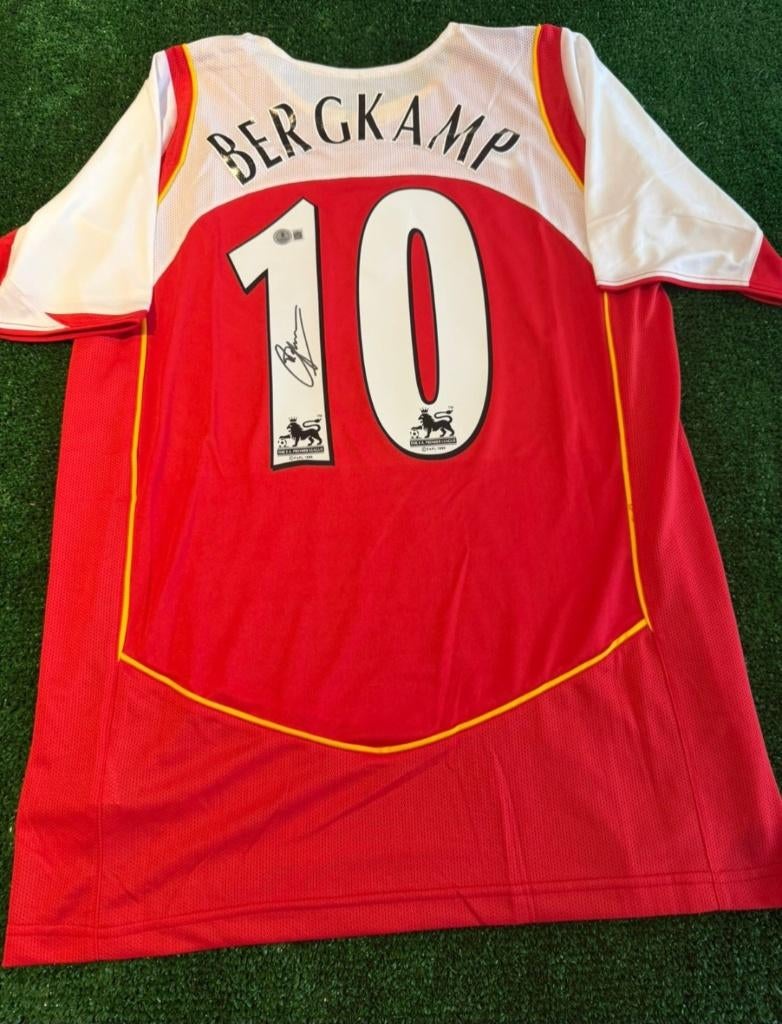 Gesigneerd Dennis Bergkamp arsenal shirt met beckett, Ophalen of Verzenden, Nieuw, Buitenlandse clubs, Shirt