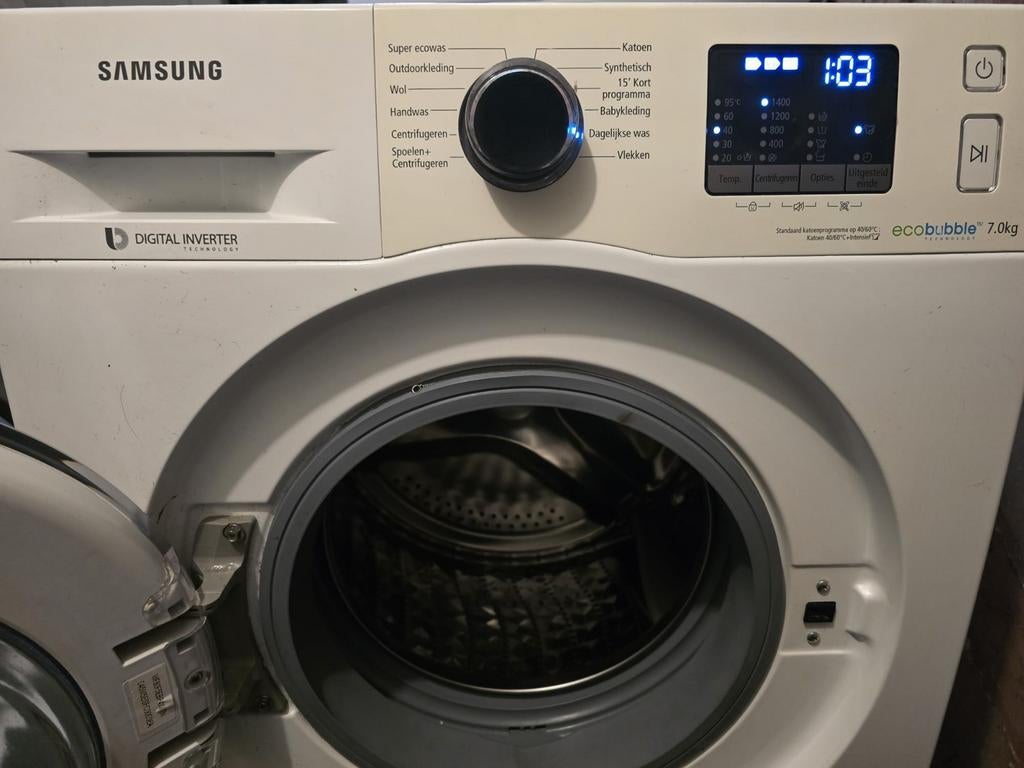 Samsung EcoBubble 7.0kg wasmachine, 6 tot 8 kg, Ophalen of Verzenden, 1200 tot 1600 toeren, 85 tot 90 cm
