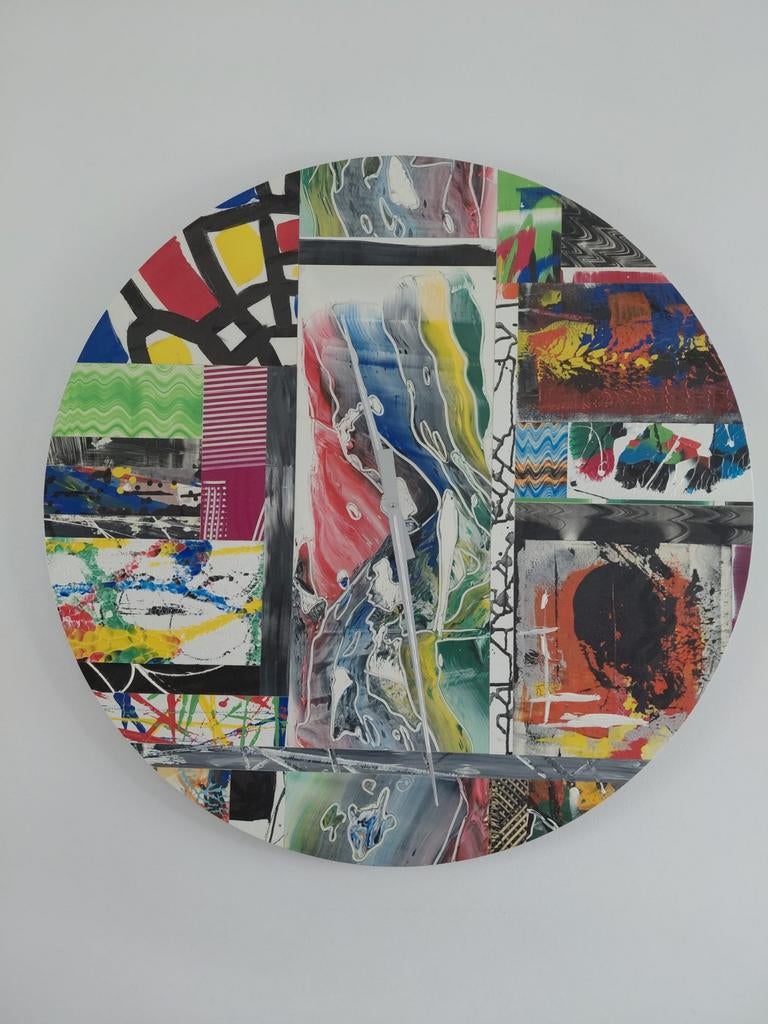 Handgeschilderde XXL wandklok van Ferdi de Bruijn, Ophalen of Verzenden, Rond, 50 tot 100 cm, Minder dan 100 cm