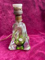 gesigneerde groene staande lamp van Val Saint Lambert., Ophalen of Verzenden, Zo goed als nieuw, Glas, Minder dan 50 cm