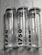 Drie grote voorraad potten van glas, Ophalen, Nieuw, Glas, Pot, Bus of Blik