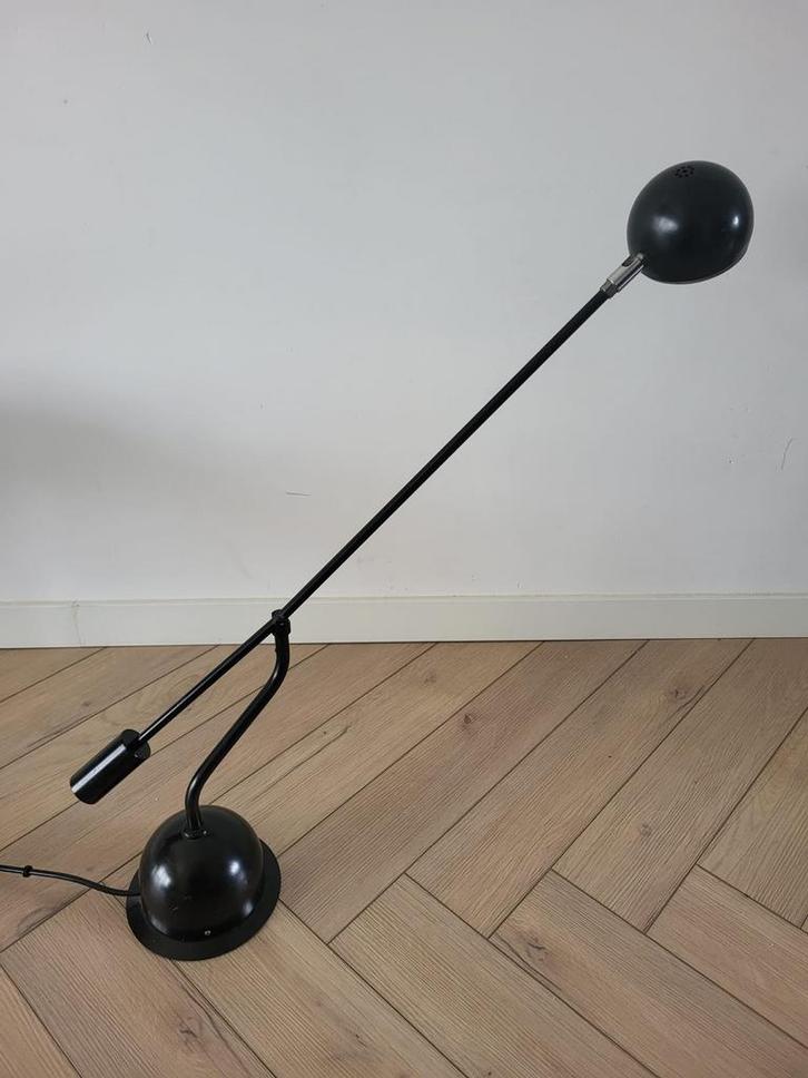 Vintage jaren 80 Sölken Bauhaus bureaulamp - Zwart metaal, Huis en Inrichting, Lampen | Tafellampen, Zo goed als nieuw, Minder dan 50 cm