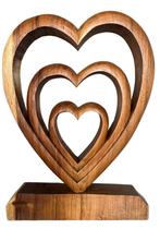 raamdecoratie: Houten harten, Ophalen