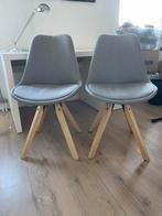 Grijze Eetkamerstoelen - Set van 2, Ophalen, Zo goed als nieuw, Grijs