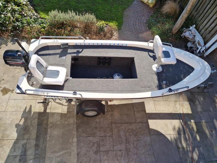 Leuke stabiele visboot met veel opbergruimte 4 meter lang, Watersport en Boten, Vis- en Consoleboten, Gebruikt, Tot 10 pk, 3 tot 6 meter